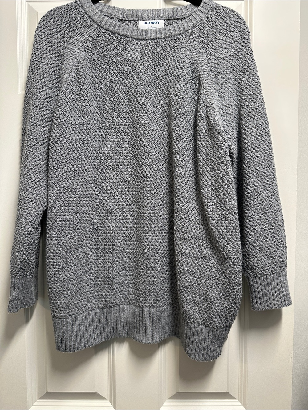 Old Navy Gray Textured Crewneck Sweater